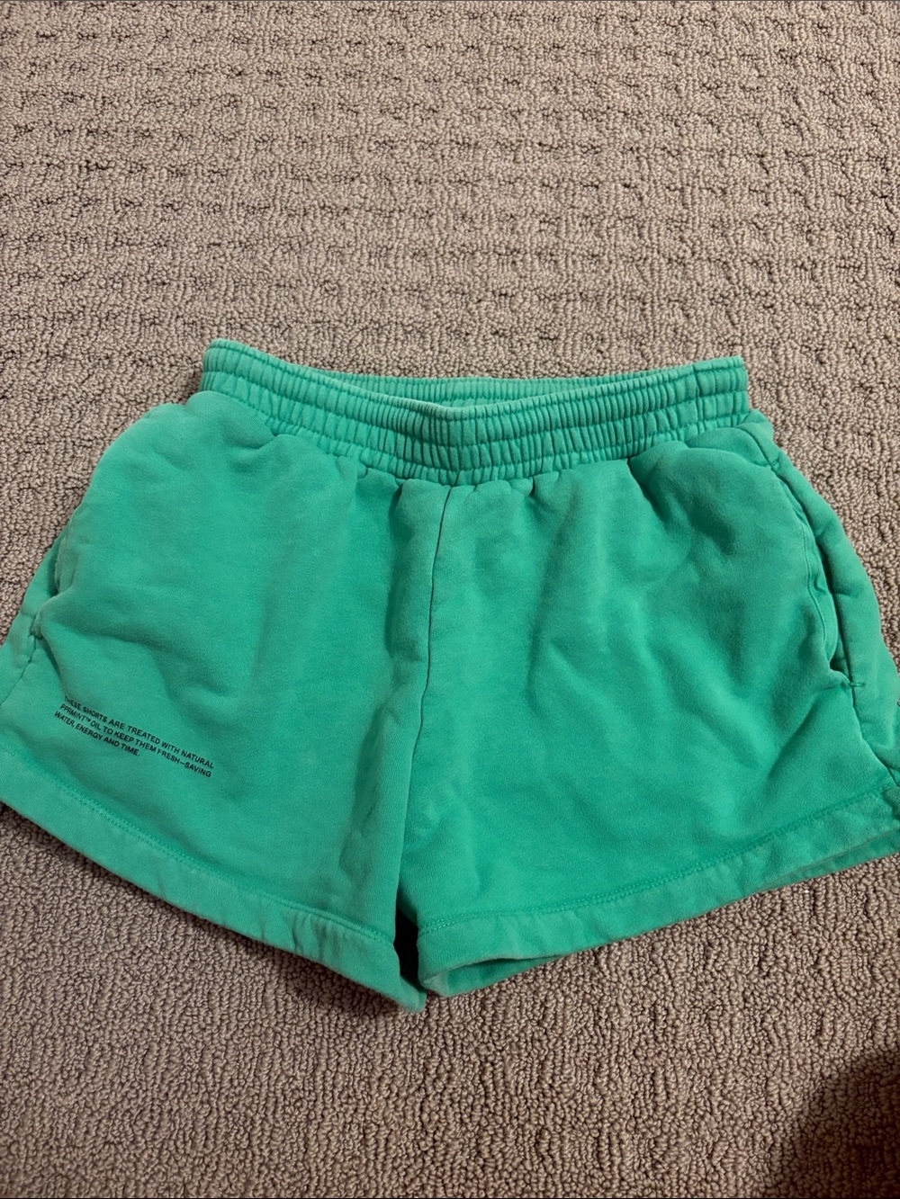 Pangaia Green Elastic-Waist Athletic Shorts